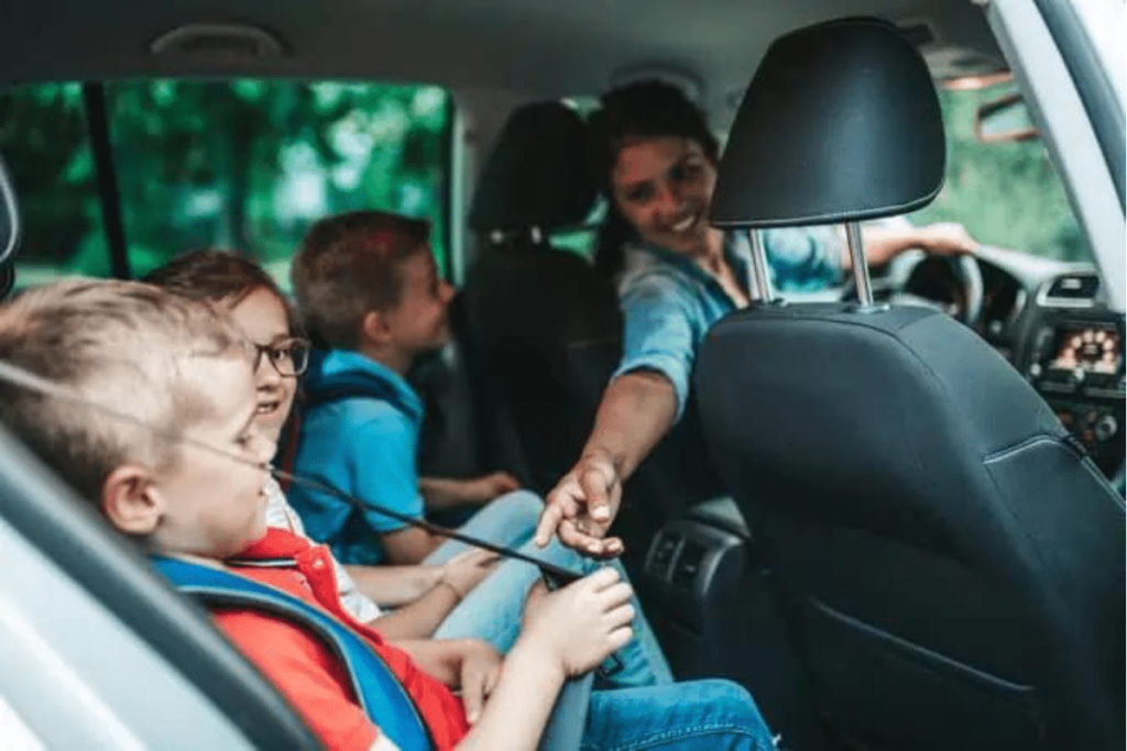 A family in the car