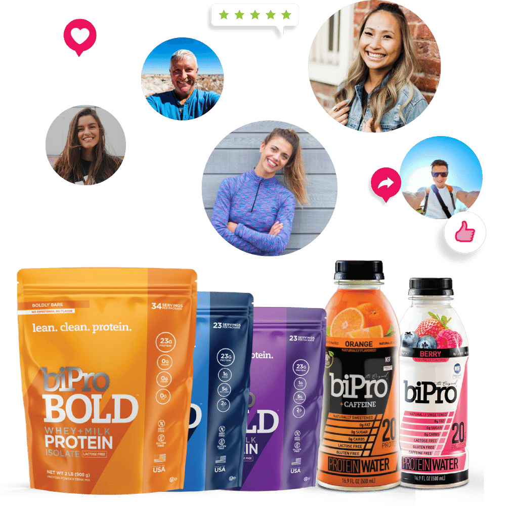 BiPro products and images of peer influecers