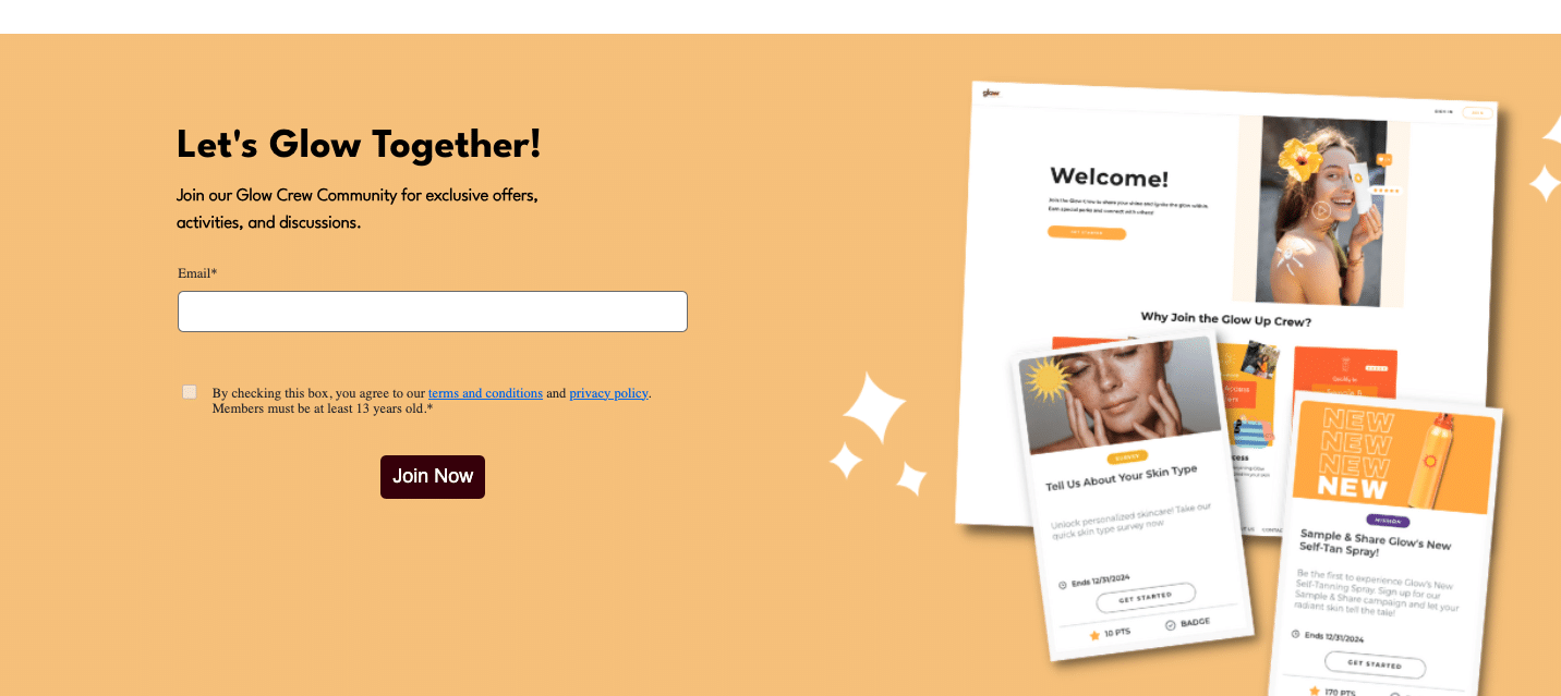 Image of TrueLoyal's Instant Community Signup Feature allowing brands to grow their community everywhere their consumers are
