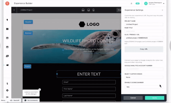 Experience Builder Feature within TrueLoyal