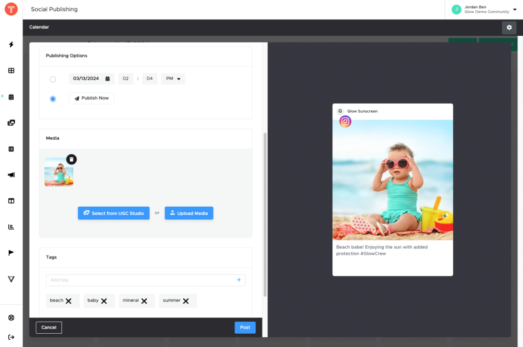 TrueLoyal's Social Publishing tool streamlines the scheduling, publishing, and measurement of social posts