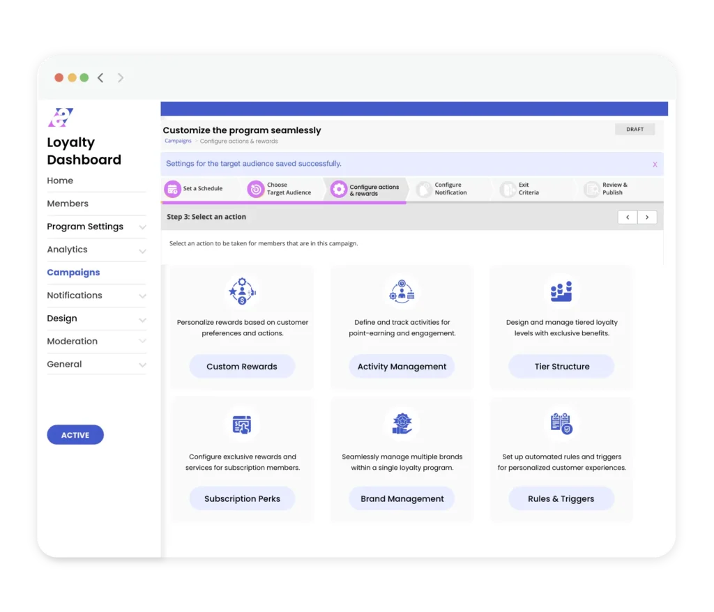 Customize loyalty program type